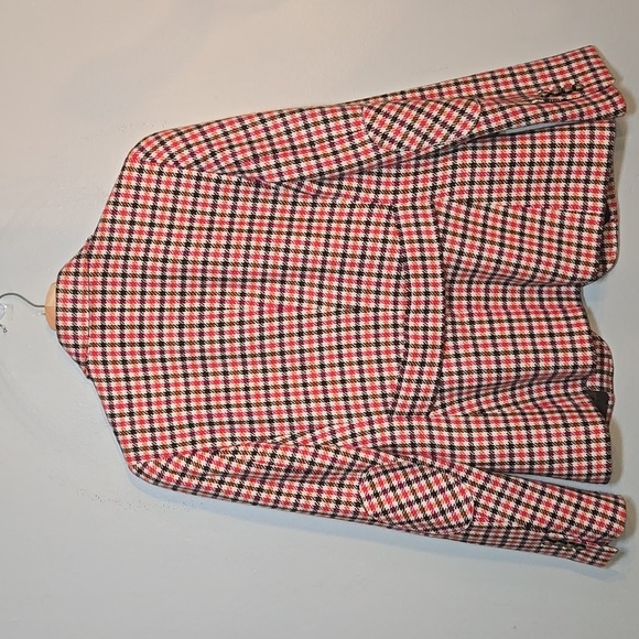 Talbots Shetland Wool Multi Color Plaid Elbow Patch Lined Blazer BWOT - Picture 6 of 13